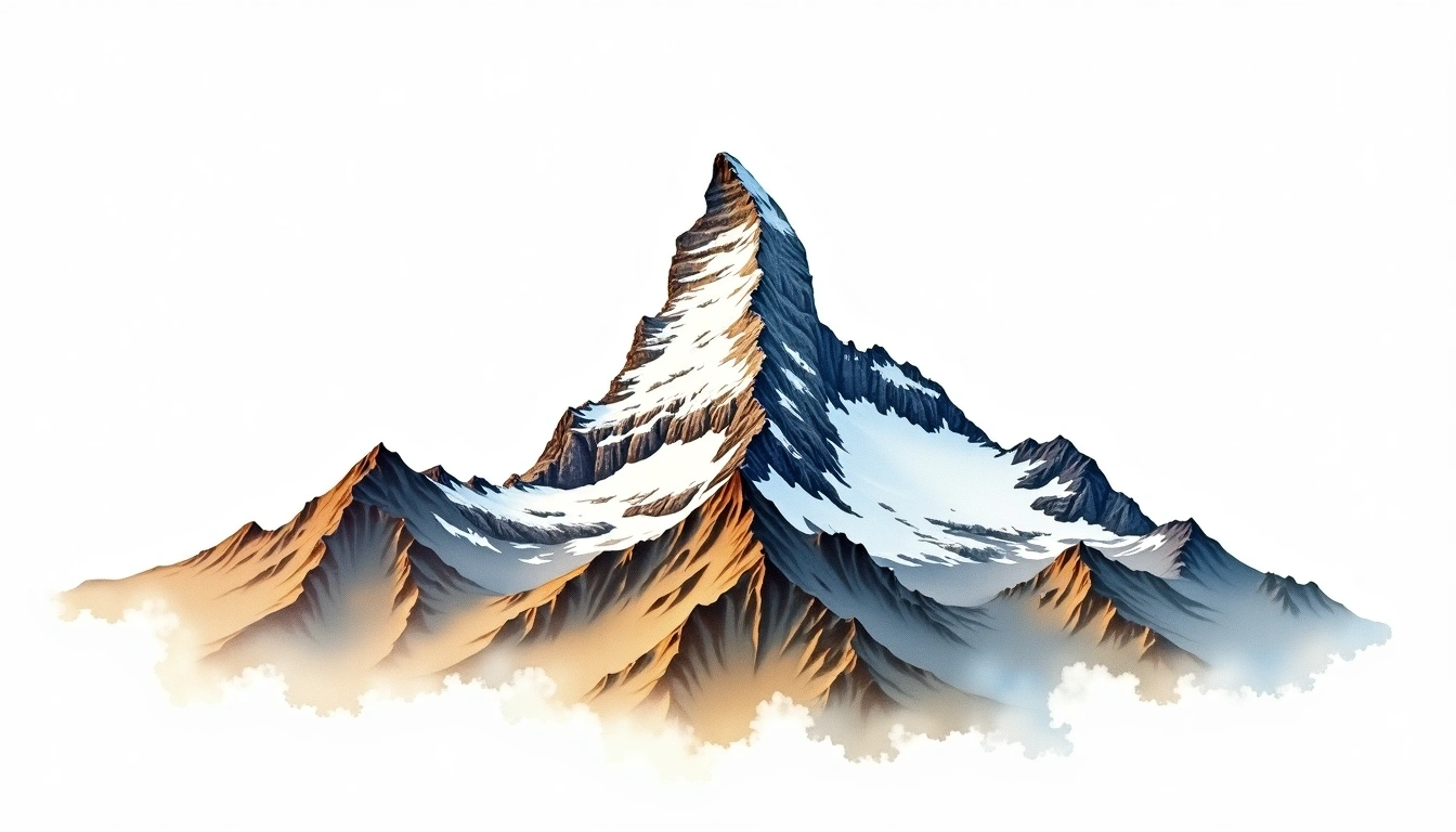 Matterhorn Peak (CO) — 4,296m — United States — watercolor illustration