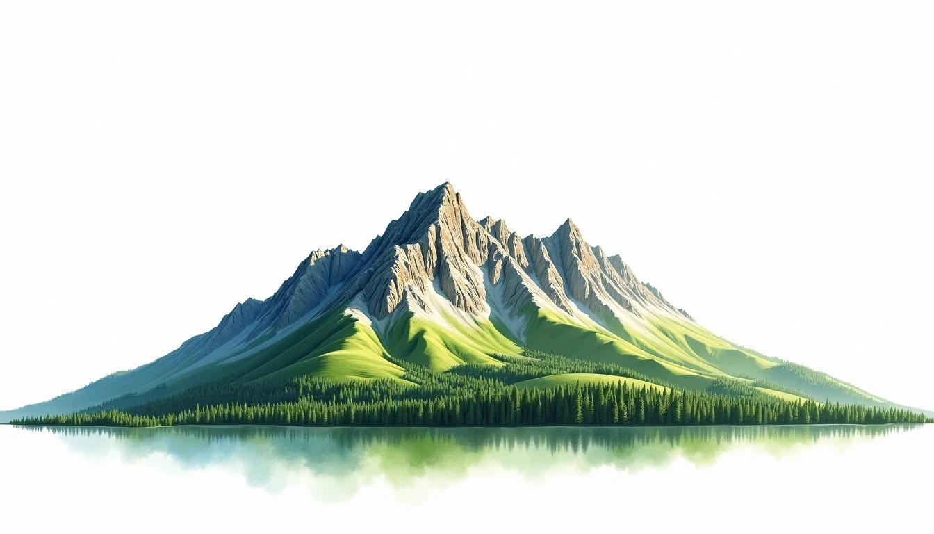 Mavrovo Bistra — 2,651m — North Macedonia — watercolor illustration