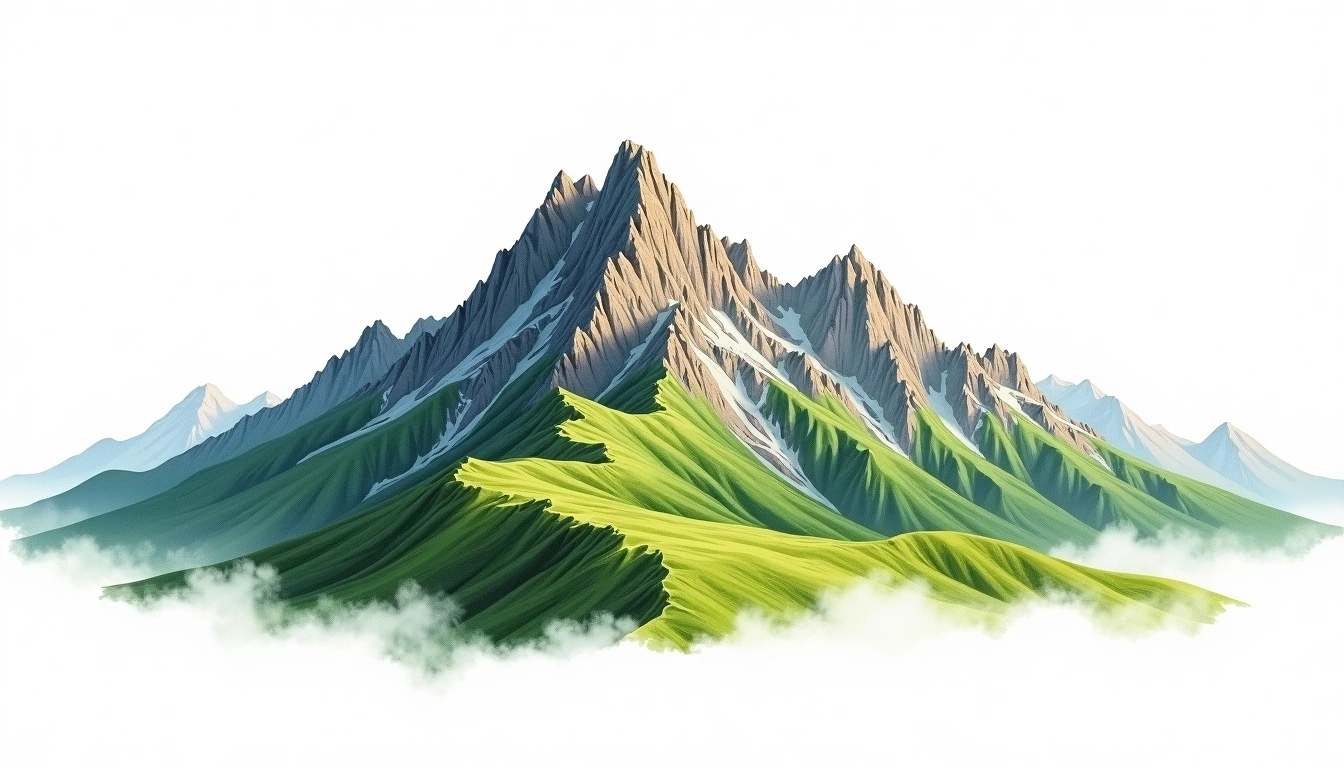 Maxi Shan — 3,443m — Taiwan — watercolor illustration
