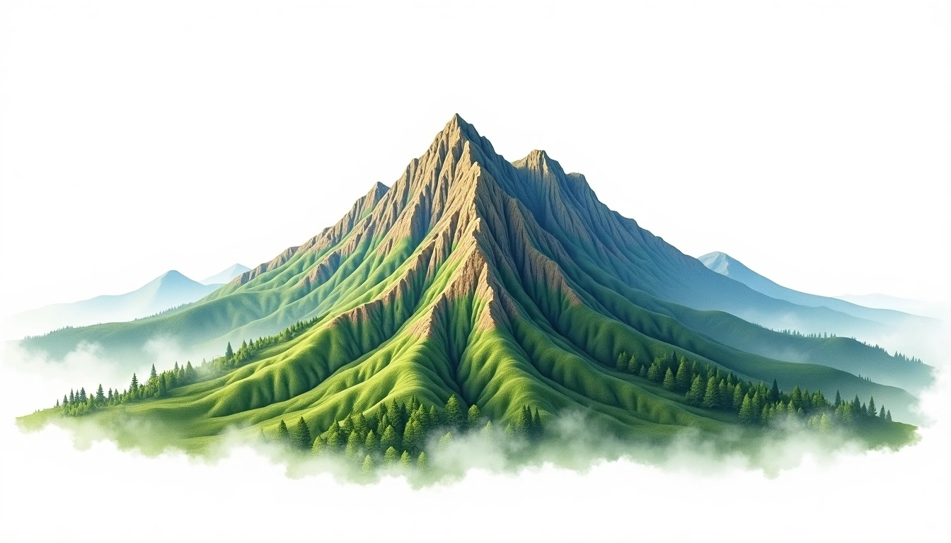 Meesapulimala — 2,640m — India — watercolor illustration