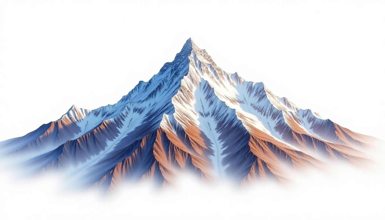 Meili Snow Mountain — 6,740m — China — watercolor illustration