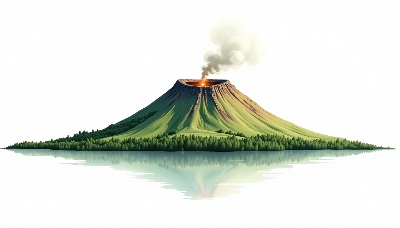 Menengai Crater — 2,278m — Kenya — watercolor illustration