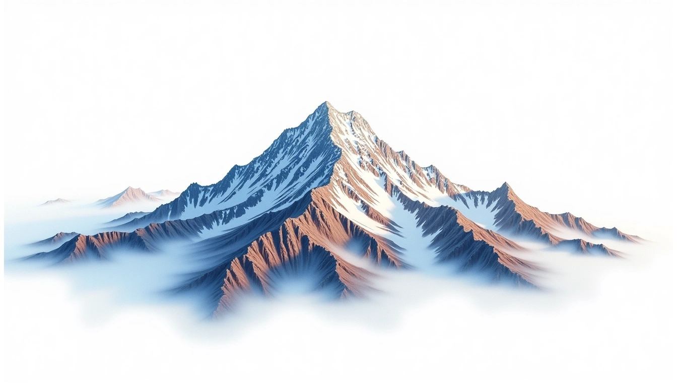 Menthosa — 6,443m — India — watercolor illustration