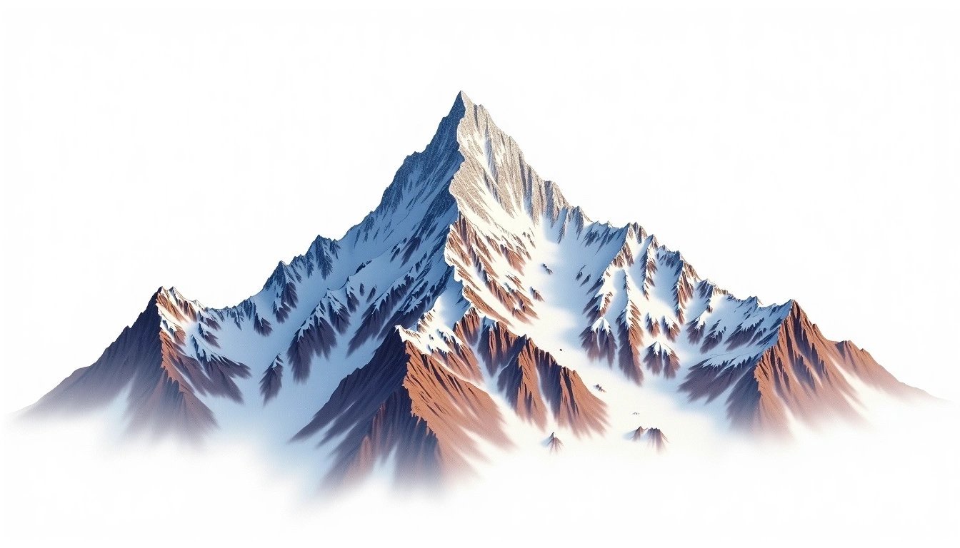 Mera Peak — 6,476m — Nepal — watercolor illustration