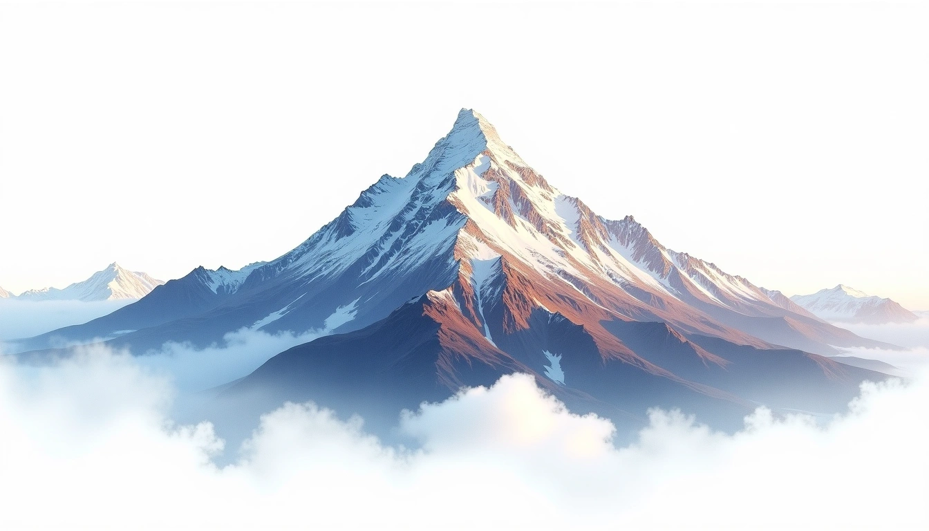 Minya Konka — 7,556m — China — watercolor illustration