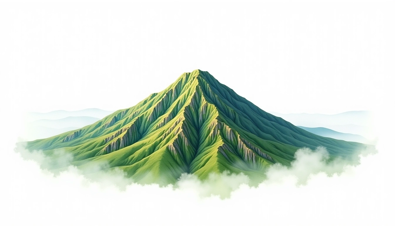 Mireuksan — 461m — South Korea — watercolor illustration