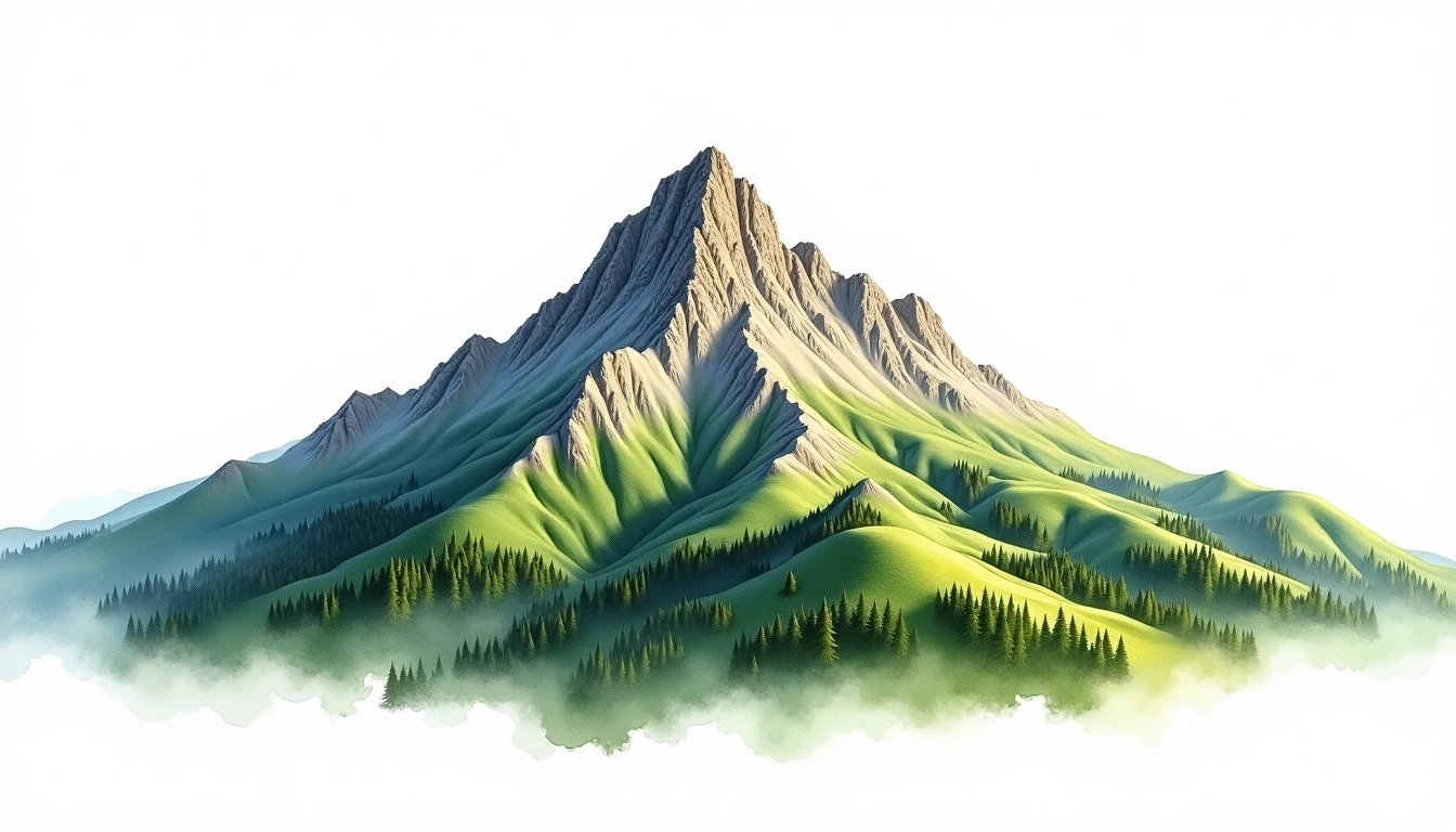 Mnich Tatra — 2,068m — Poland — watercolor illustration
