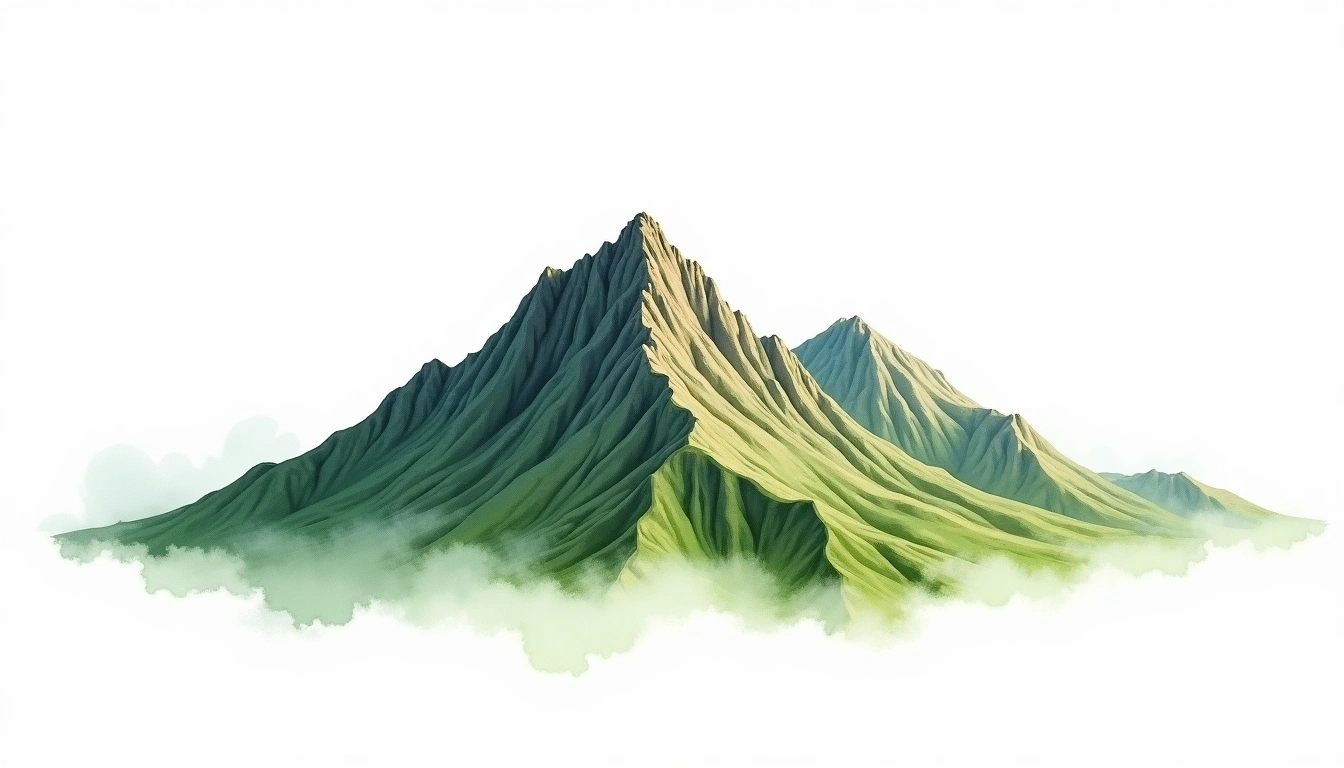 Moaksan — 794m — South Korea — watercolor illustration