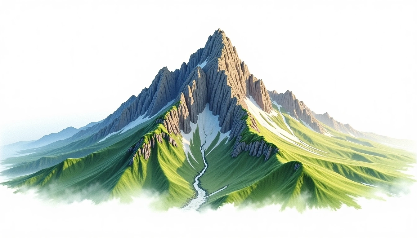 Monk's Cowl — 3,234m — South Africa — watercolor illustration