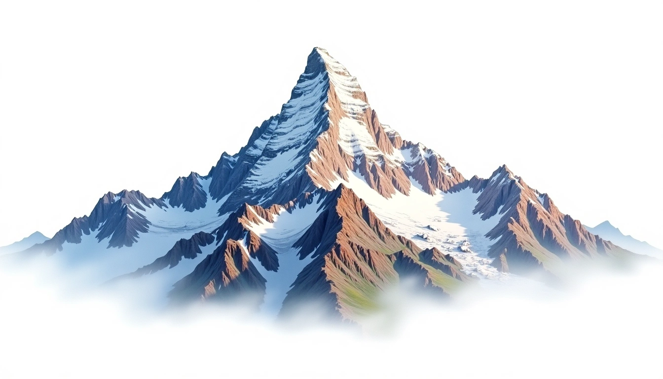 Mont Blanc du Tacul — 4,248m — France — watercolor illustration