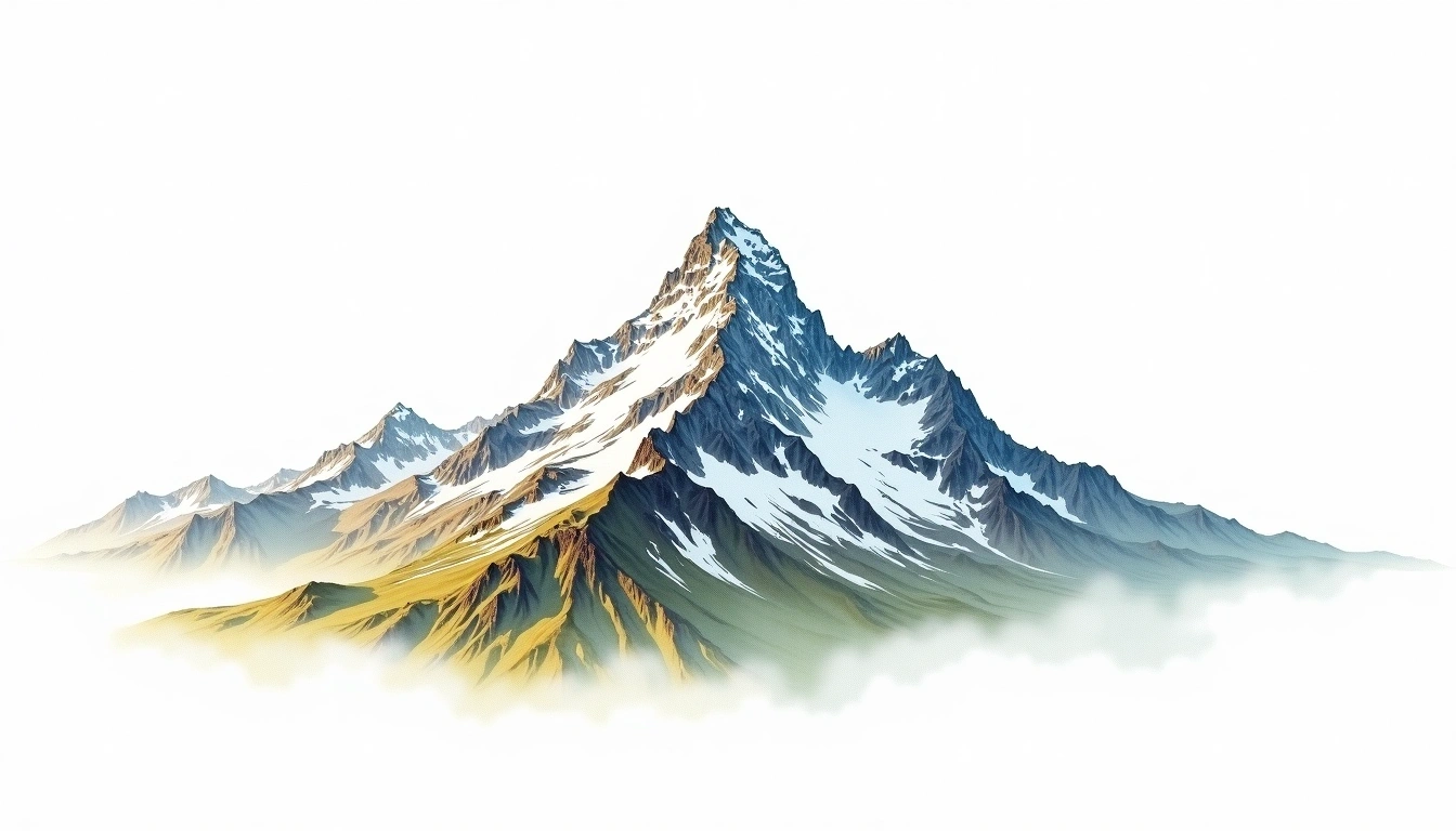 Mont Maudit — 4,465m — France — watercolor illustration