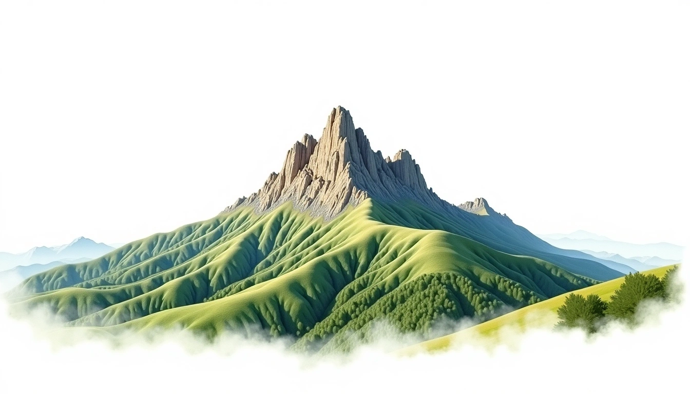 Mont Ventoux — 1,912m — France — watercolor illustration