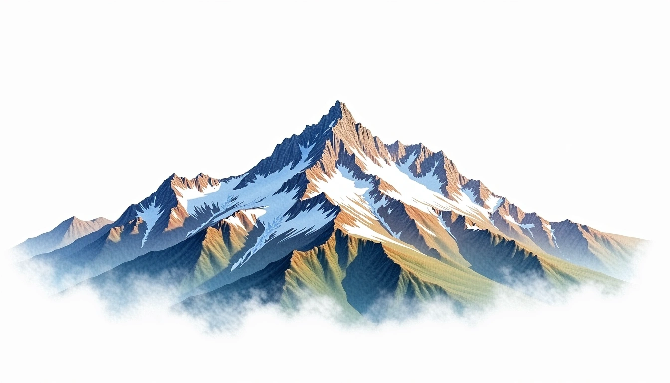 Monte Adamello — 3,539m — Italy — watercolor illustration