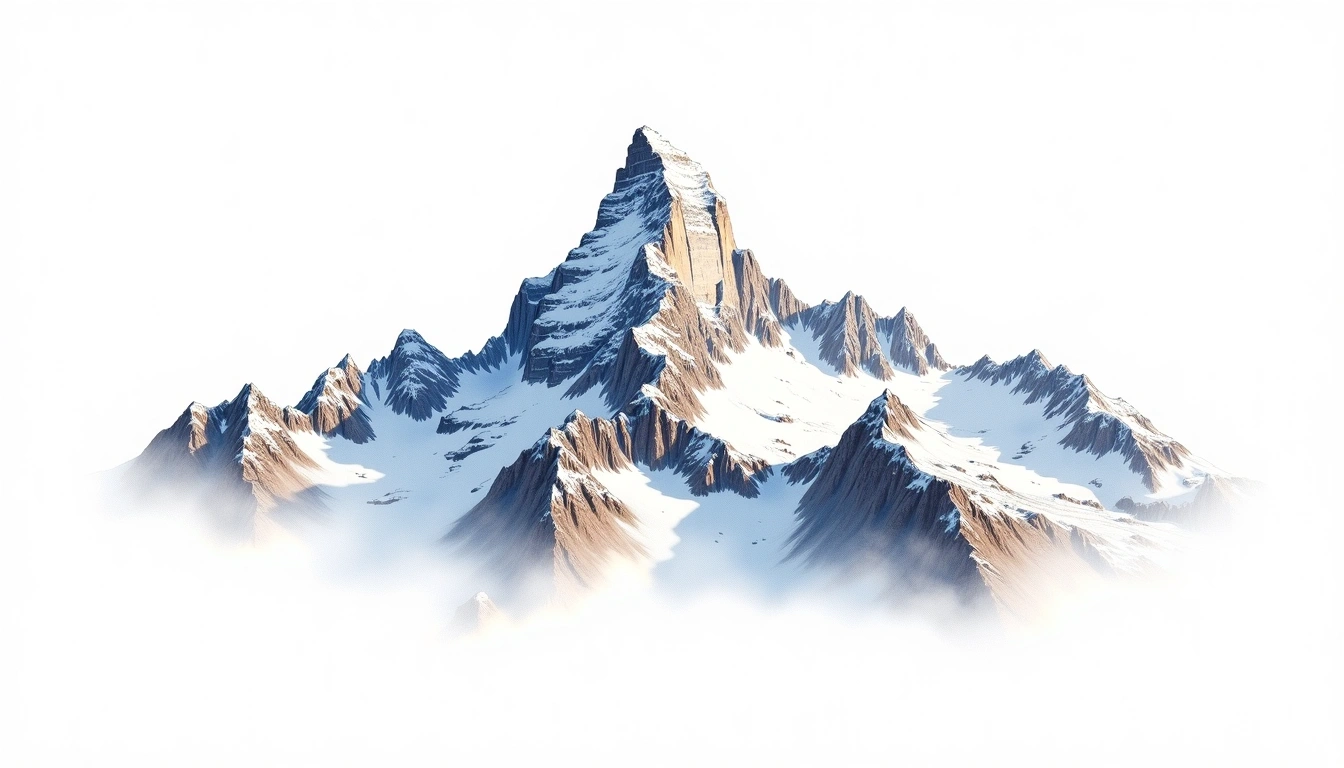 Monte Bianco di Courmayeur — 4,748m — Italy — watercolor illustration