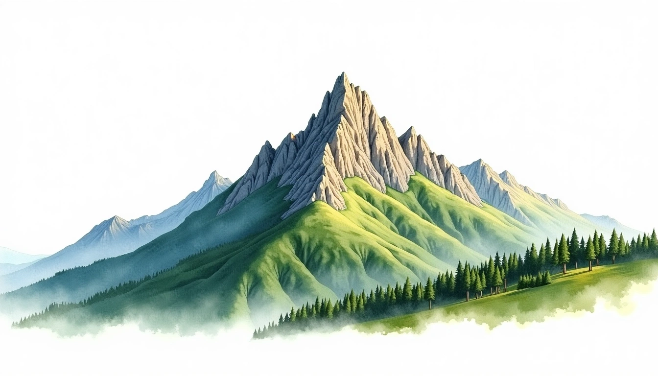 Monte Cimone — 2,165m — Italy — watercolor illustration