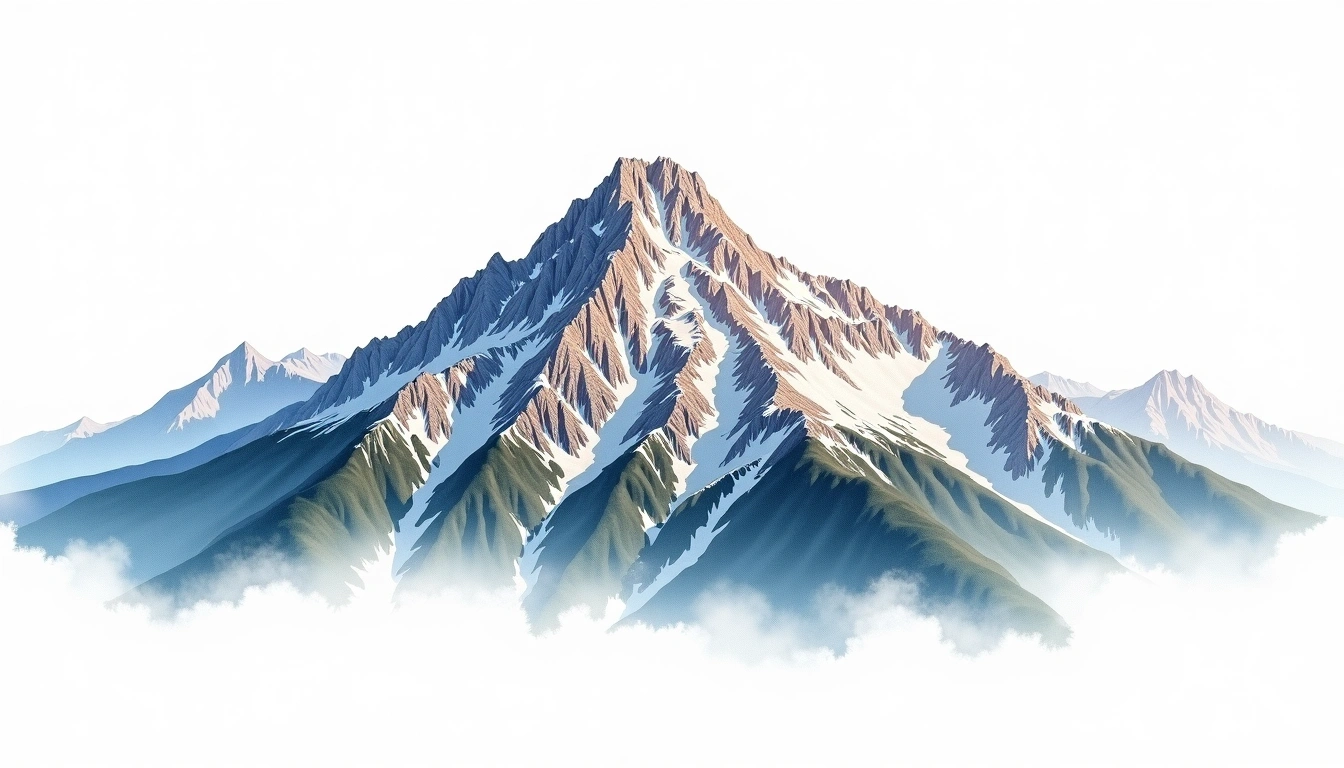 Monte Cinto — 2,706m — France — watercolor illustration