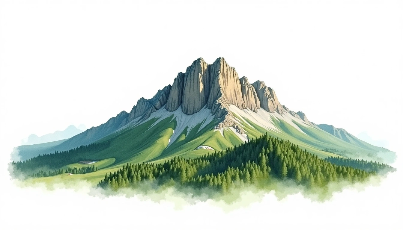 Monte Falterona — 1,654m — Italy — watercolor illustration
