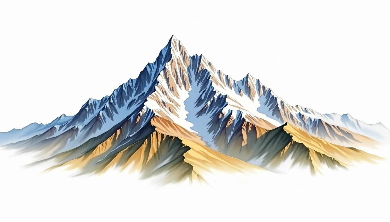 Monte Leone — 3,553m — Switzerland — watercolor illustration