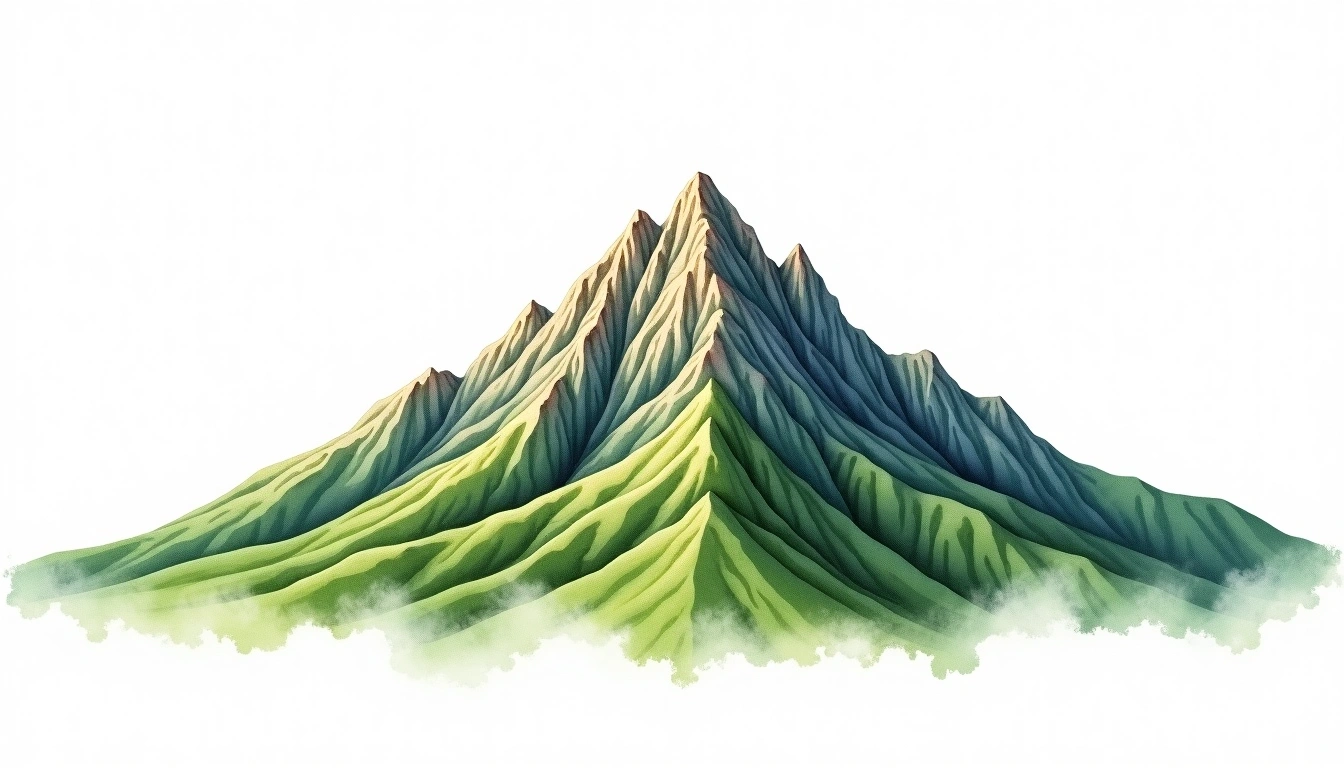 Monte Olivia — 1,316m — Argentina — watercolor illustration