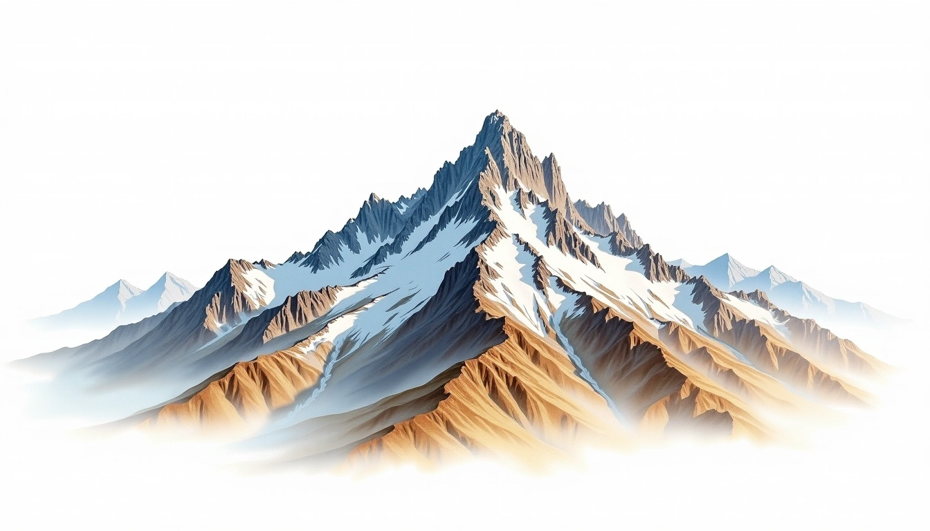 Monte Perdido — 3,355m — Spain — watercolor illustration
