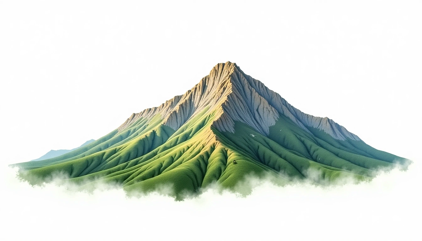 Monte Pollino — 2,248m — Italy — watercolor illustration