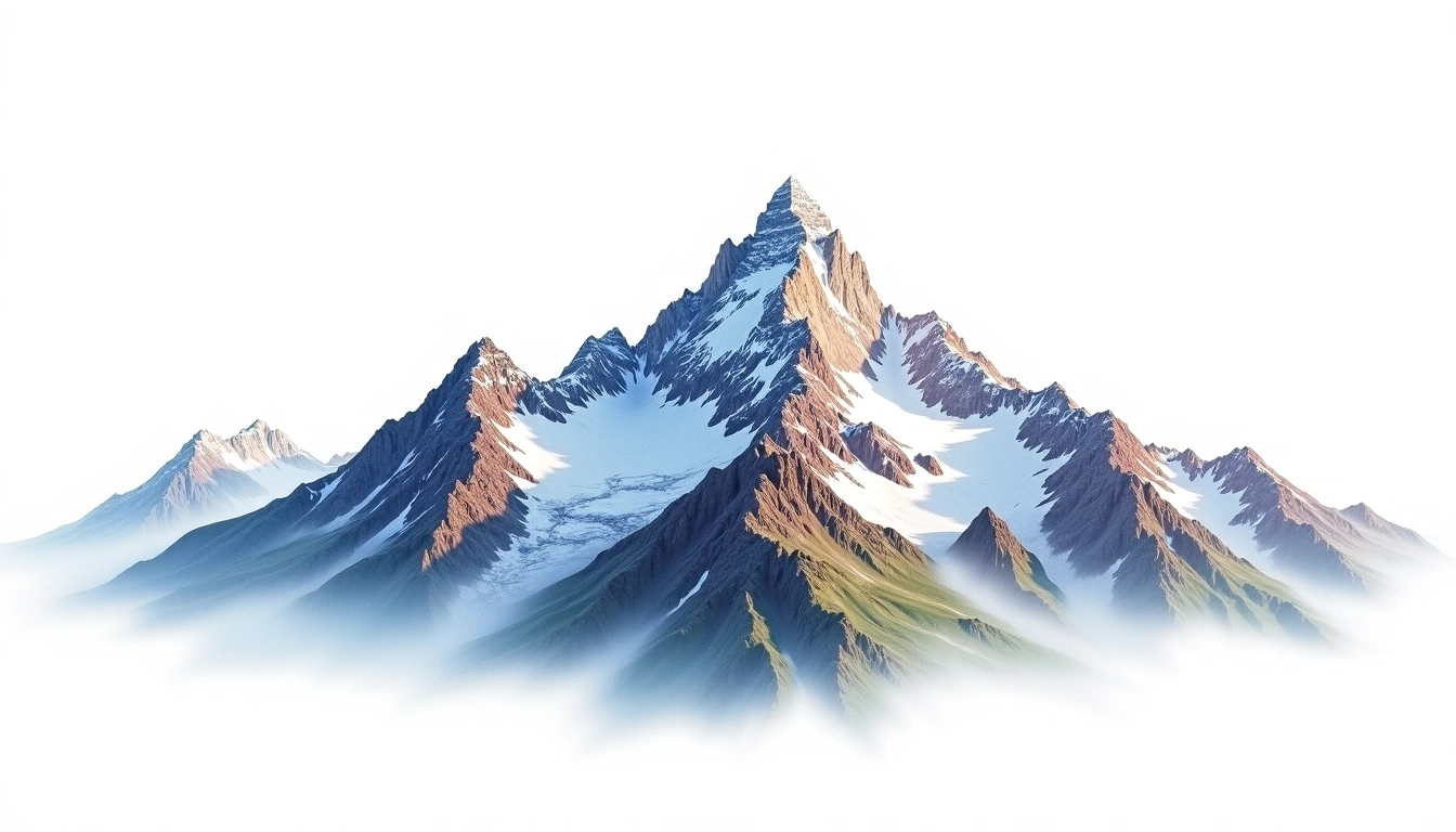 Monte Rosa — 4,634m — Switzerland — watercolor illustration