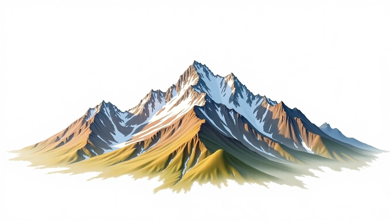 Monte San Valentin — 4,058m — Chile — watercolor illustration
