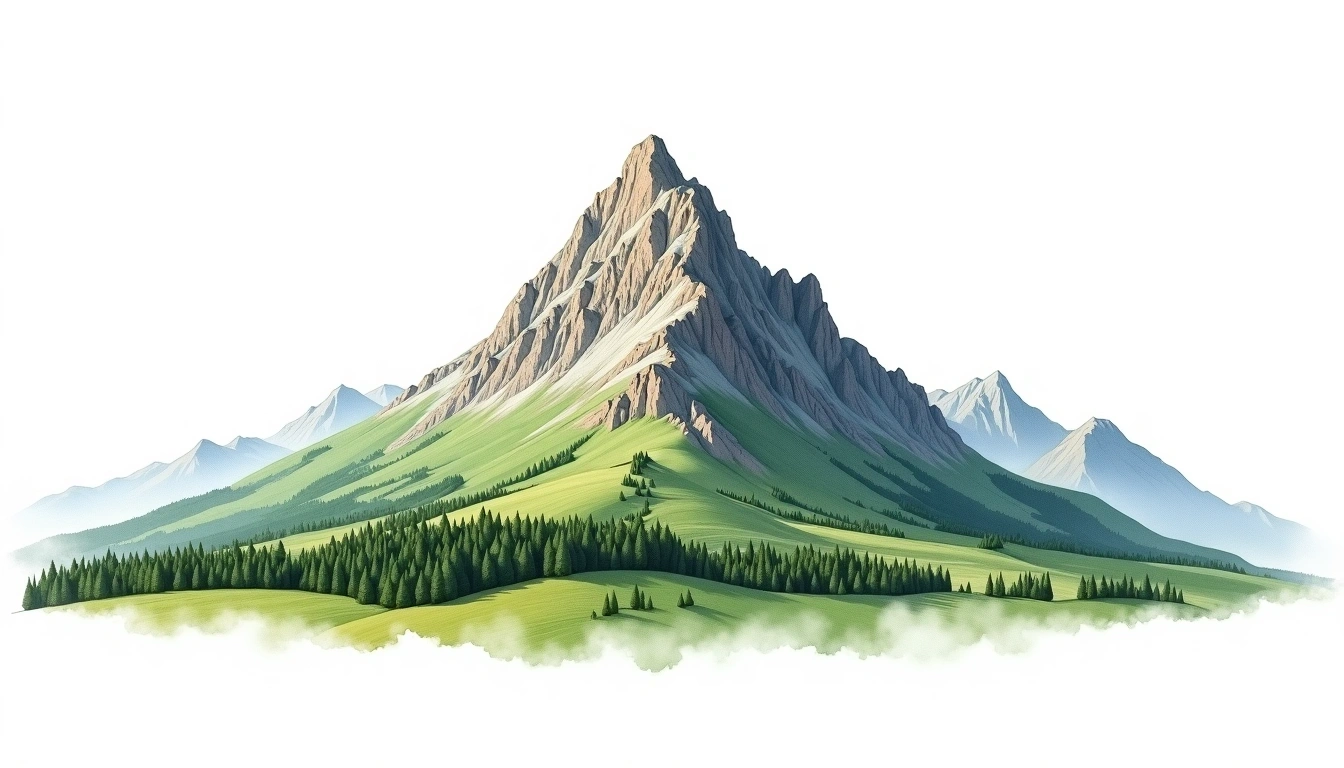 Monte Sibilla — 2,173m — Italy — watercolor illustration