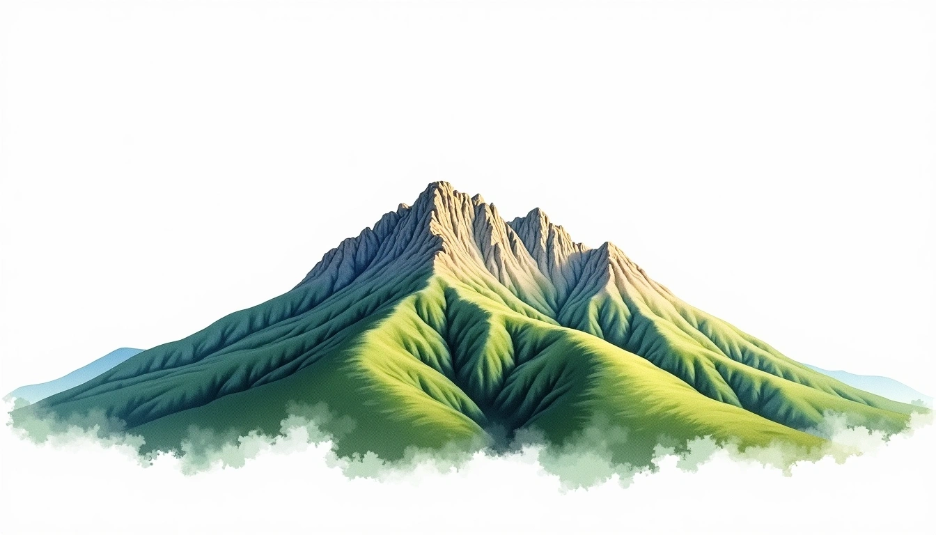 Monte Velino — 2,486m — Italy — watercolor illustration