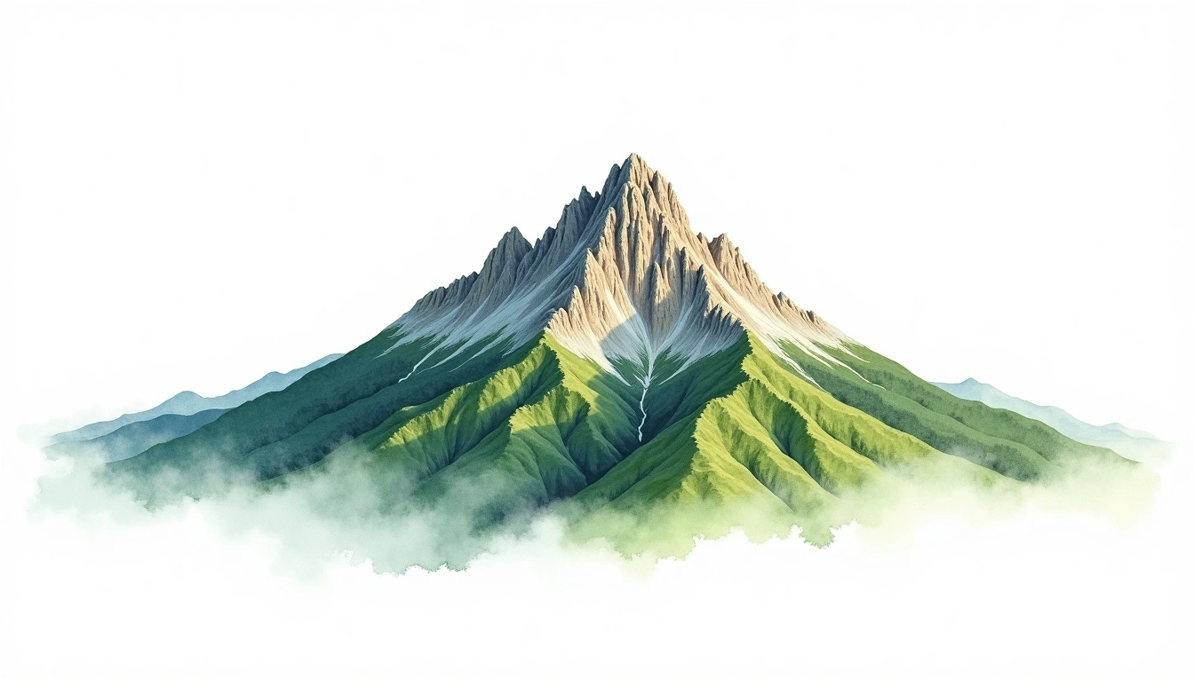Monte Vettore — 2,476m — Italy — watercolor illustration