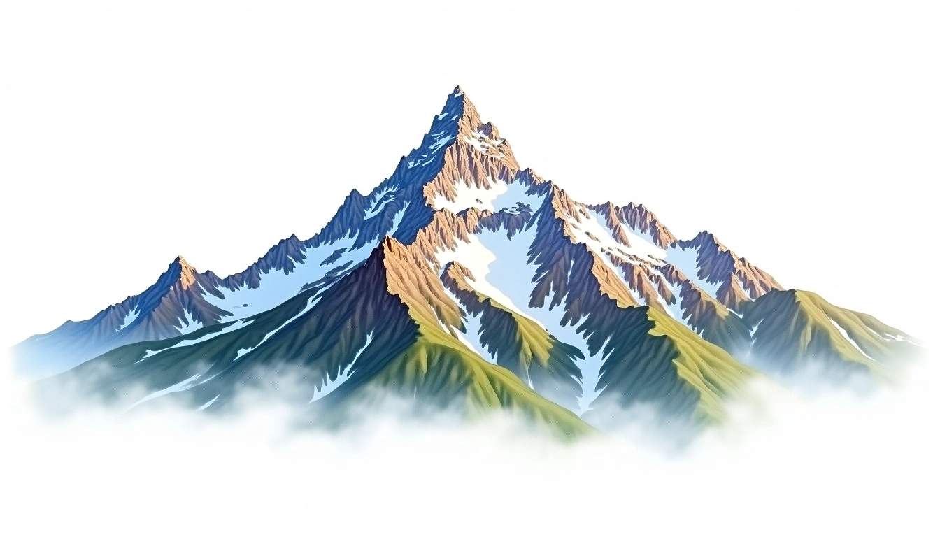 Monte Viso — 3,841m — Italy — watercolor illustration