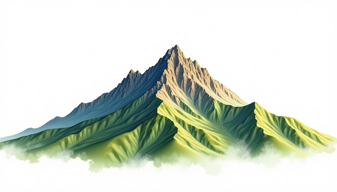 Mount Abuna Yosef — 4,260m — Ethiopia — watercolor illustration