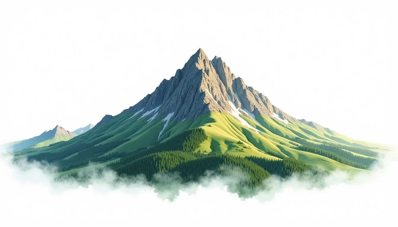 Mount Alta — 2,340m — New Zealand — watercolor illustration
