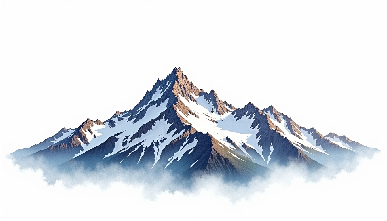 Mount Anderson — 4,150m — Antarctica — watercolor illustration