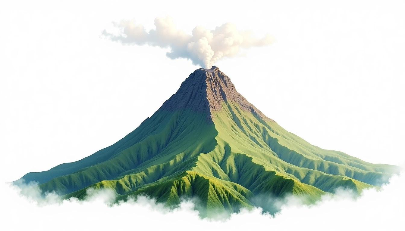 Mount Apo — 2,954m — Philippines — watercolor illustration