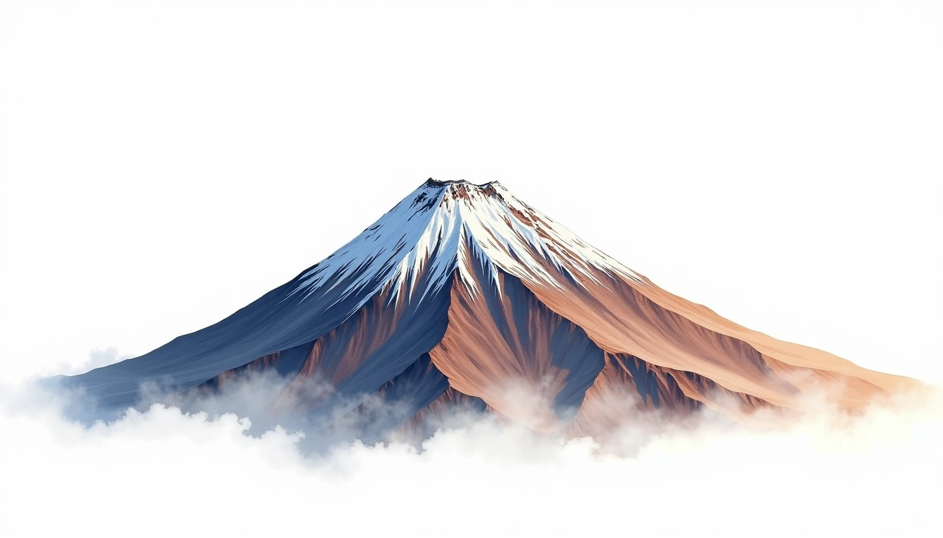Mount Ararat — 5,137m — Turkey — watercolor illustration