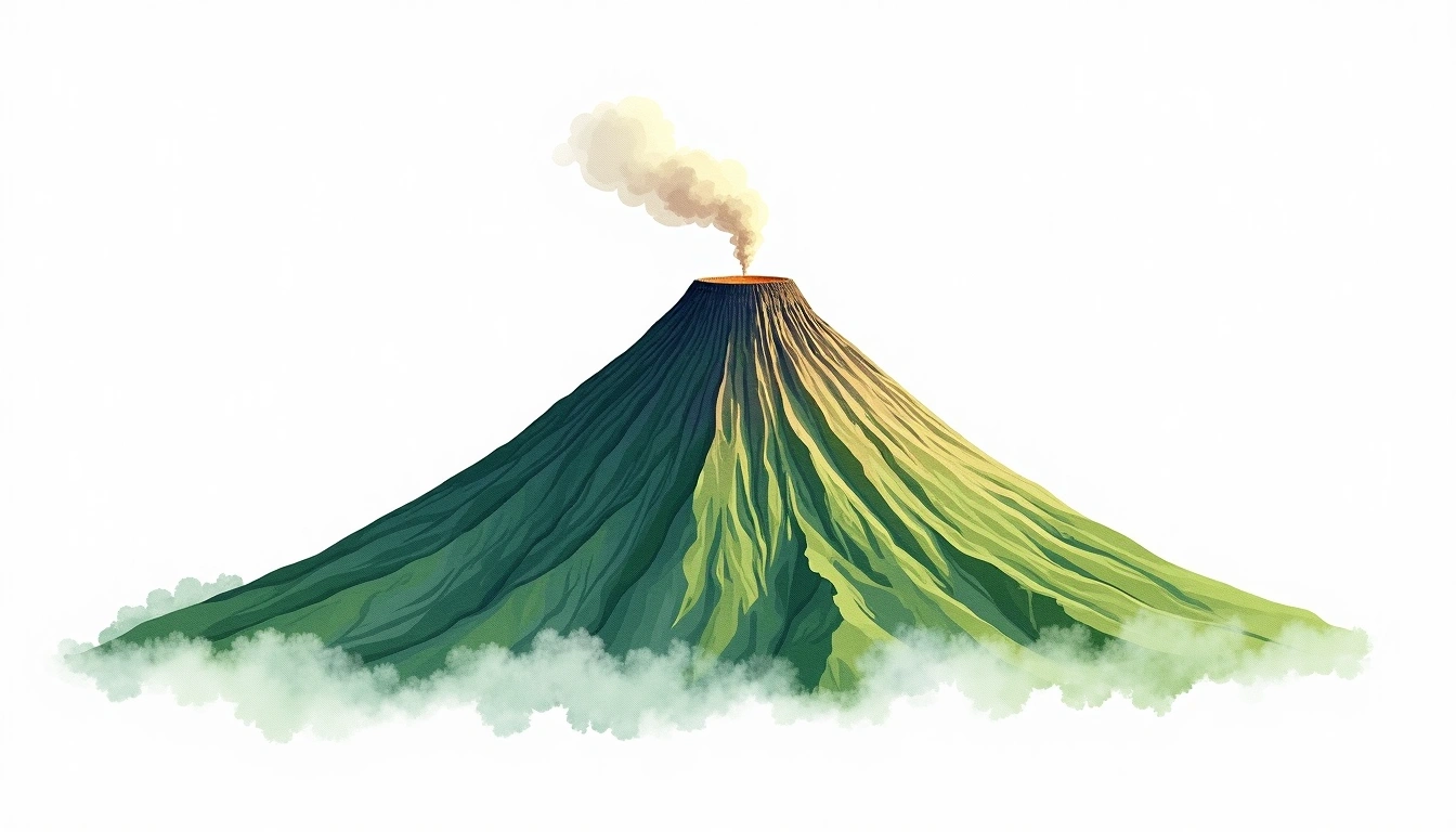 Mount Arayat — 1,026m — Philippines — watercolor illustration