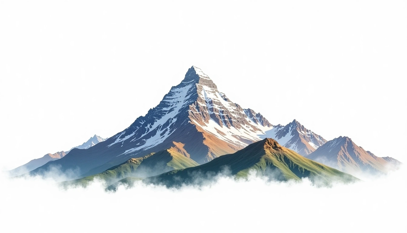 Mount Aspiring — 3,033m — New Zealand — watercolor illustration