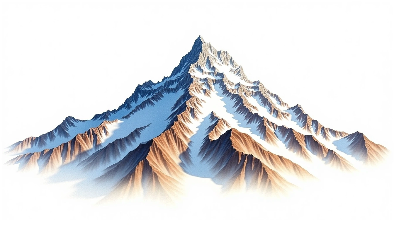 Mount Assiniboine — 3,618m — Canada — watercolor illustration