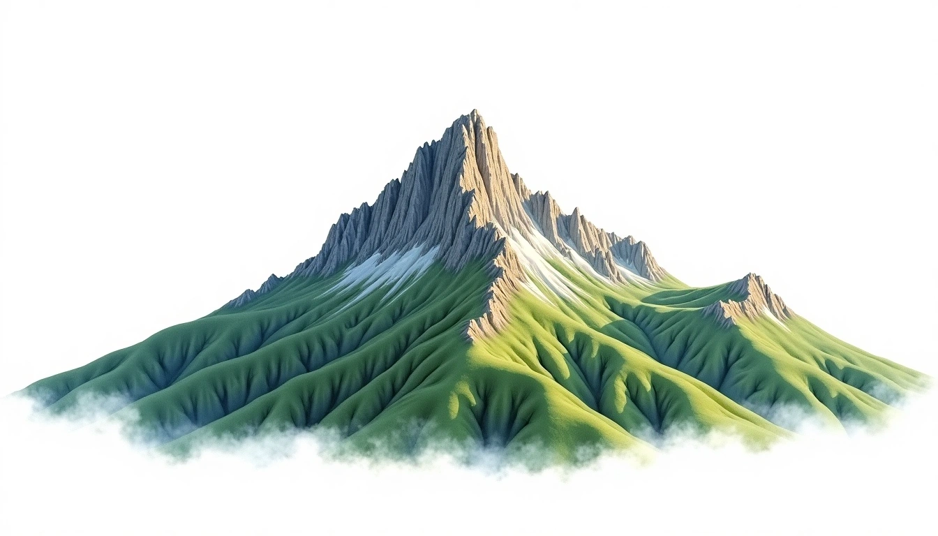 Mount Athos — 2,033m — Greece — watercolor illustration