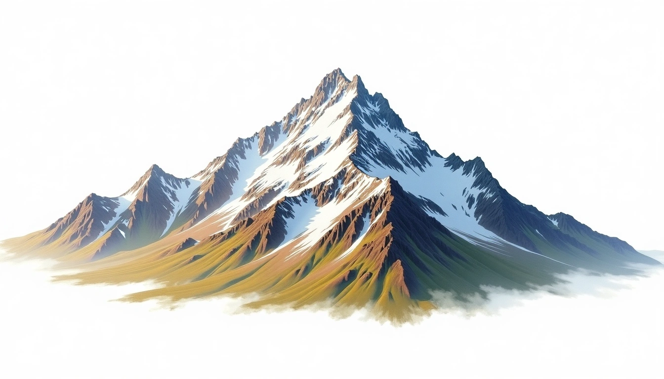 Mount Augusta — 4,289m — United States — watercolor illustration