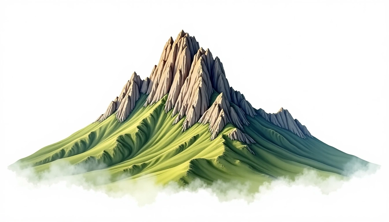 Mount Augustus — 1,105m — Australia — watercolor illustration