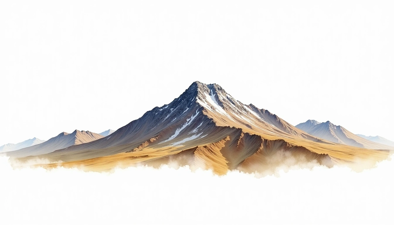 Mount Baker Uganda — 4,844m — Uganda — watercolor illustration