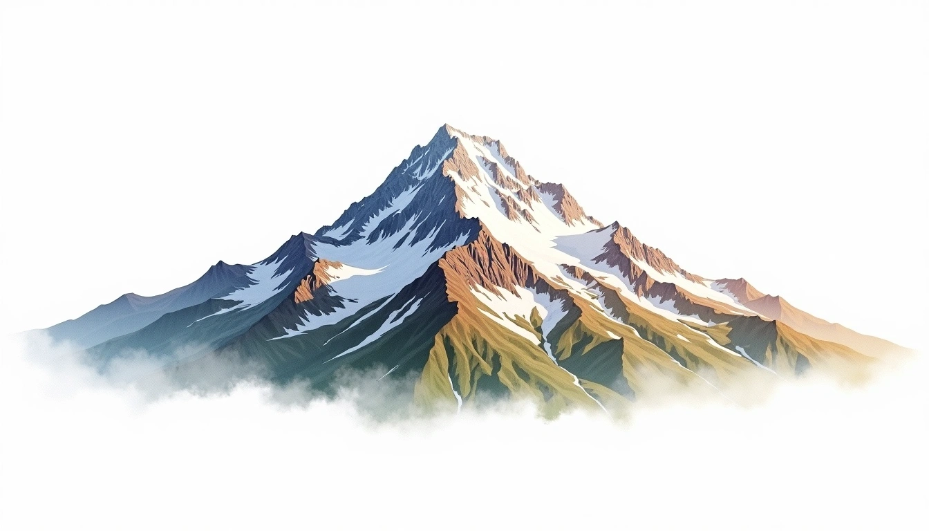 Mount Ball — 3,311m — Canada — watercolor illustration