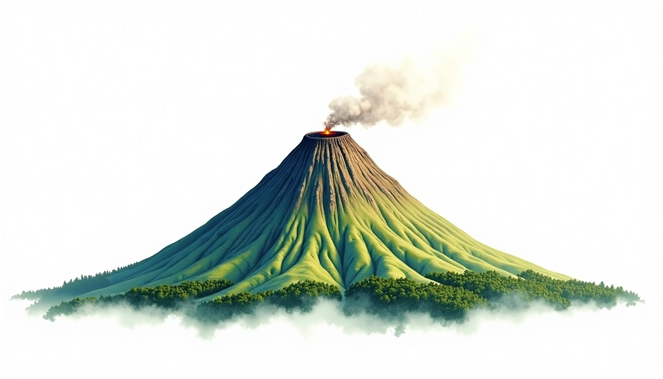 Mount Banahaw — 2,169m — Philippines — watercolor illustration