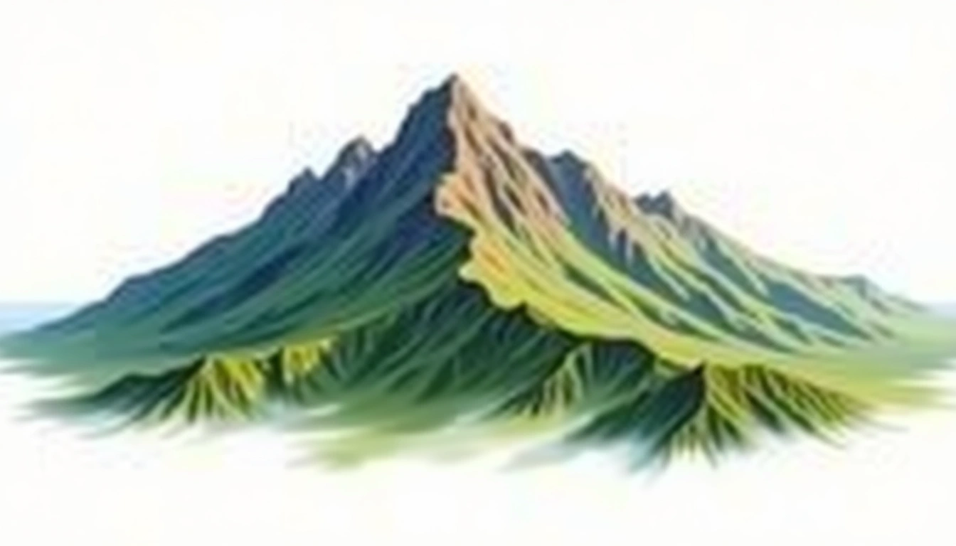 Mount Bartle Frere — 1,622m — Australia — watercolor illustration