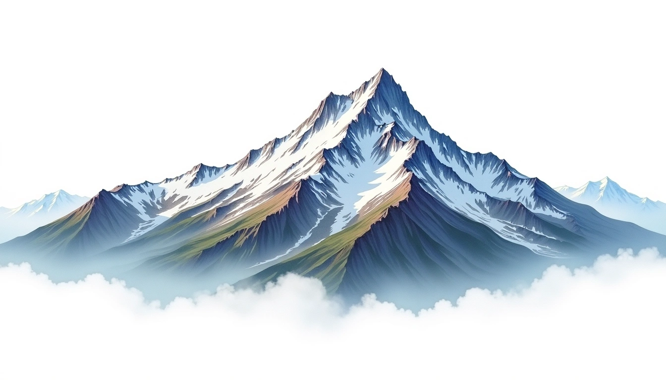 Mount Bear — 4,521m — United States — watercolor illustration