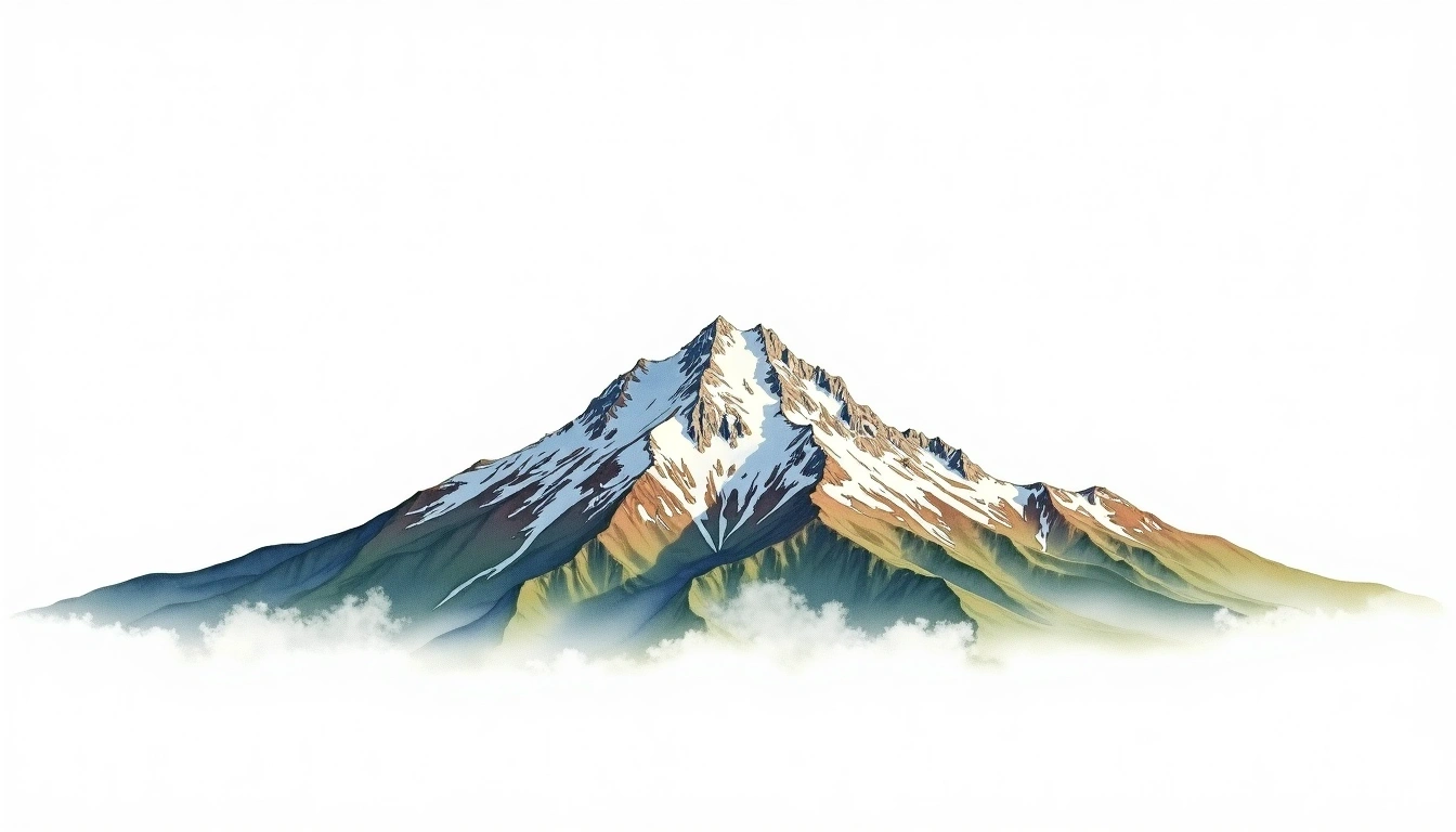 Mount Belford — 4,327m — United States — watercolor illustration