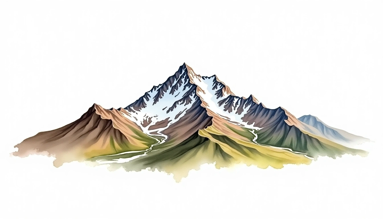 Mount Bierstadt — 4,287m — United States — watercolor illustration