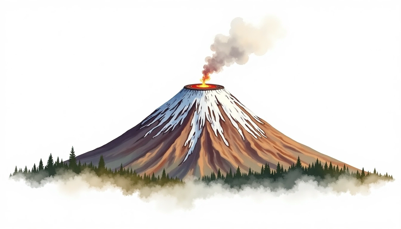 Mount Bird — 1,765m — Antarctica — watercolor illustration